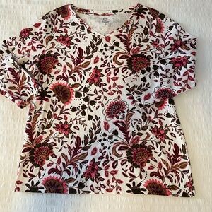Kim Rogers Floral V-Neck Top